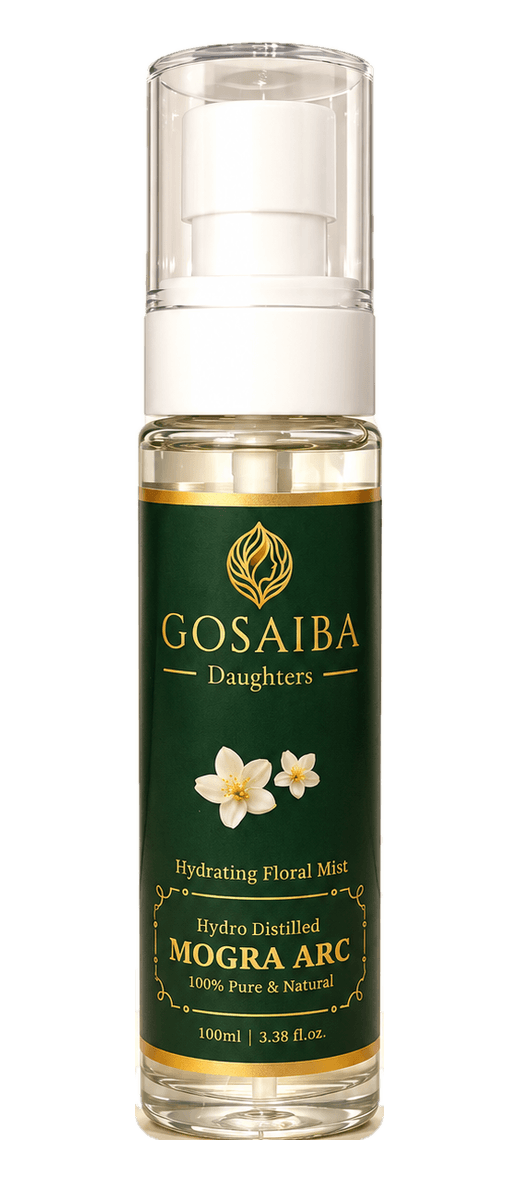 Gosaiba Daughters Hydro Distilled Mogra Arc — 100ml hydrating floral mist bottle